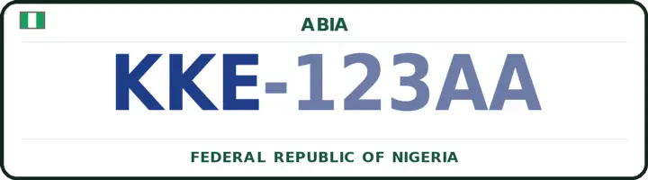 Nigerian number plate with the KKE code — Ukwa West, Abia