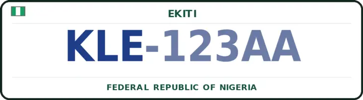 Nigerian number plate with the KLE code — Ikole, Ekiti