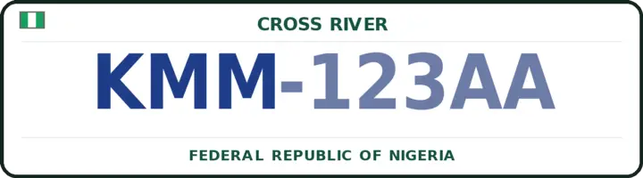 Nigerian number plate with the KMM code — Ikom, Cross River