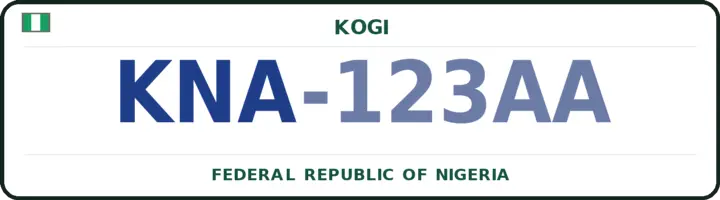 Nigerian number plate with the KNA code — Dekina, Kogi