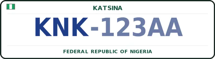 Nigerian number plate with the KNK code — Kankia, Katsina
