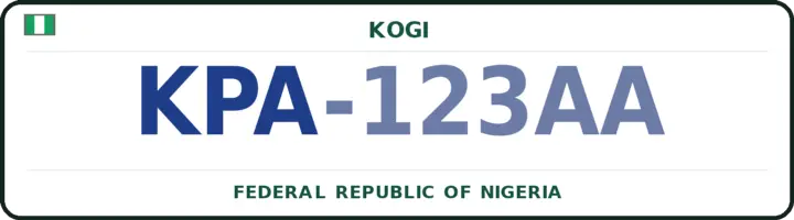 Nigerian number plate with the KPA code — Ankpa, Kogi