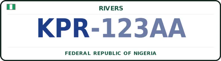 Nigerian number plate with the KPR code — Gokana, Rivers