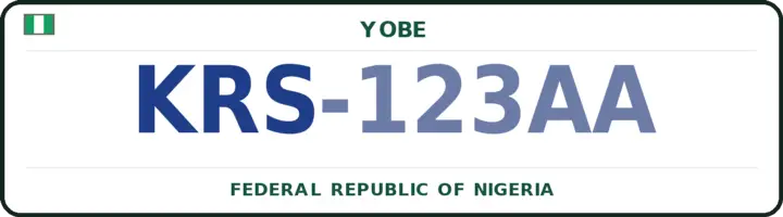 Nigerian number plate with the KRS code — Karasuwa, Yobe