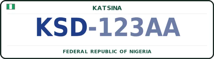 Nigerian number plate with the KSD code — Kusada, Katsina