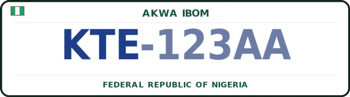 Nigerian number plate with the KTE code — Ikot-Ekpene, Akwa Ibom
