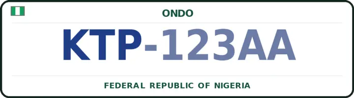 Nigerian number plate with the KTP code — Okitipupa, Ondo