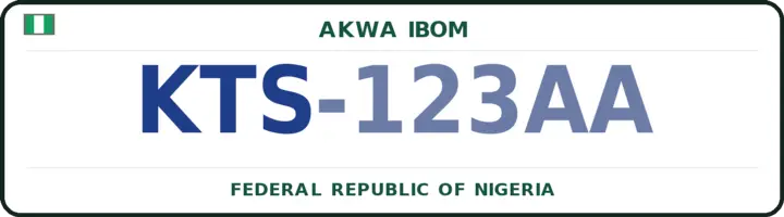 Nigerian number plate with the KTS code — Ikot-Abasi, Akwa Ibom