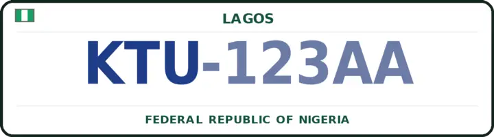 Nigerian number plate with the KTU code — Alimosho, Lagos