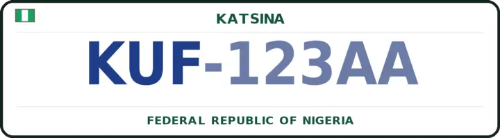 Nigerian number plate with the KUF code — Kurfi, Katsina
