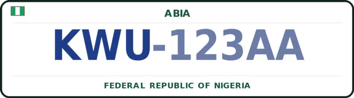 Nigerian number plate with the KWU code — Ikwuano, Abia