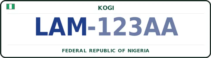 Nigerian number plate with the LAM code — Olamaboro, Kogi