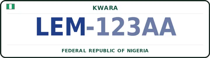 Nigerian number plate with the LEM code — Oyun, Kwara