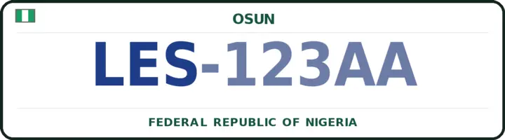 Nigerian number plate with the LES code — Ilesa-East, Osun