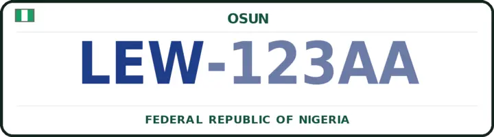 Nigerian number plate with the LEW code — Ilesa West, Osun