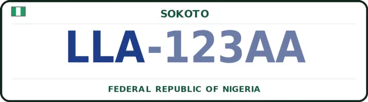 Nigerian number plate with the LLA code — Illela, Sokoto