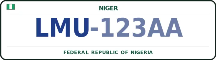 Nigerian number plate with the LMU code — Gbako, Niger