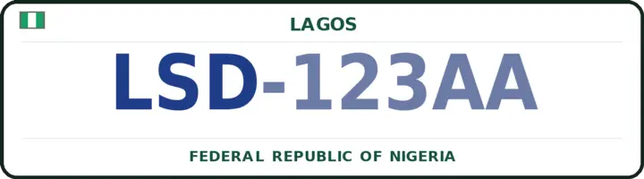 Nigerian number plate with the LSD code — Oshodi-Isolo, Lagos