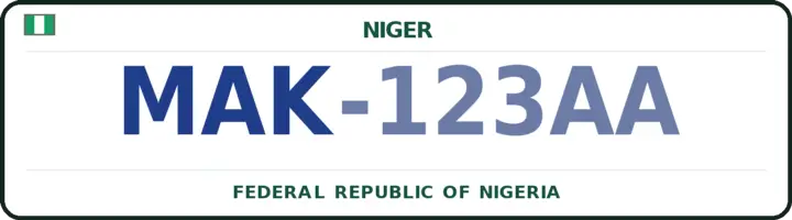 Nigerian number plate with the MAK code — Bosso, Niger