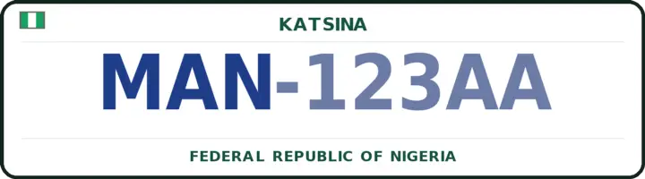 Nigerian number plate with the MAN code — Mani, Katsina