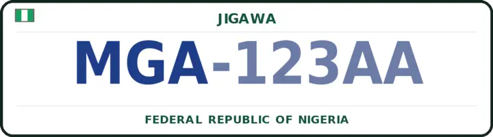 Nigerian number plate with the MGA code — Miga, Jigawa