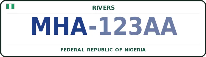 Nigerian number plate with the MHA code — Emuoha, Rivers