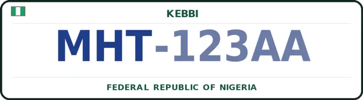 Nigerian number plate with the MHT code — Fakai, Kebbi