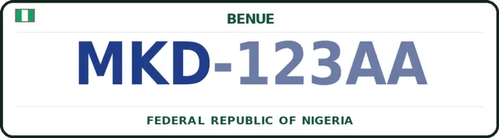 Nigerian number plate with the MKD code — Makurdi, Benue