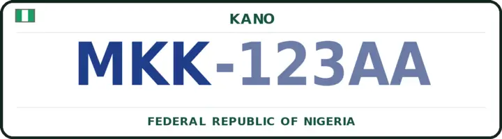 Nigerian number plate with the MKK code — Makoda, Kano