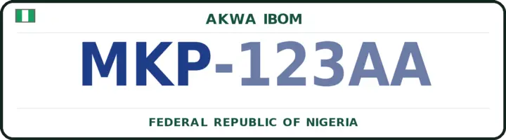 Nigerian number plate with the MKP code — Mkpat-Enin, Akwa Ibom