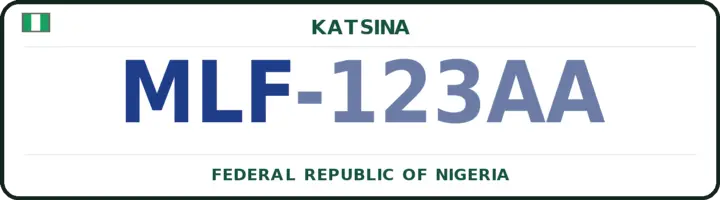 Nigerian number plate with the MLF code — Malumfashi, Katsina