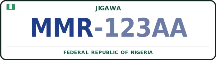 Nigerian number plate with the MMR code — Malam Madori, Jigawa