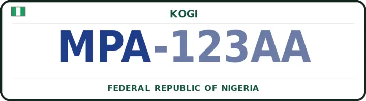 Nigerian number plate with the MPA code — Mopa-Muro, Kogi