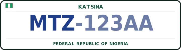 Nigerian number plate with the MTZ code — Matazu, Katsina