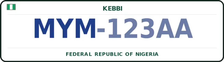 Nigerian number plate with the MYM code — Maiyama, Kebbi