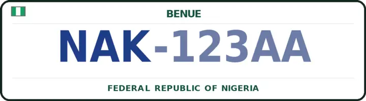 Nigerian number plate with the NAK code — Gwer-West, Benue