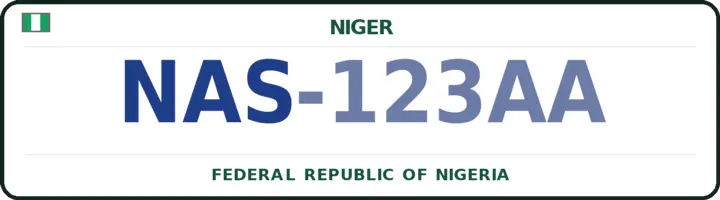 Nigerian number plate with the NAS code — Magama, Niger
