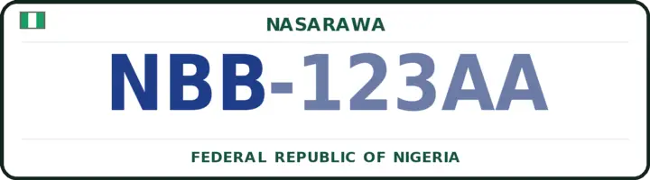 Nigerian number plate with the NBB code — Obi, Nasarawa