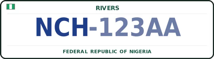 Nigerian number plate with the NCH code — Eleme, Rivers
