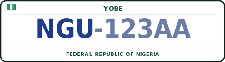 Nigerian number plate with the NGU code — Nguru, Yobe