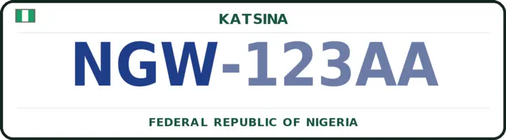 Nigerian number plate with the NGW code — Ingawa, Katsina