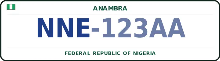 Nigerian number plate with the NNE code — Nnewi-North, Anambra