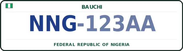 Nigerian number plate with the NNG code — Ningi, Bauchi