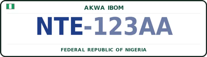 Nigerian number plate with the NTE code — Obot-Akara, Akwa Ibom