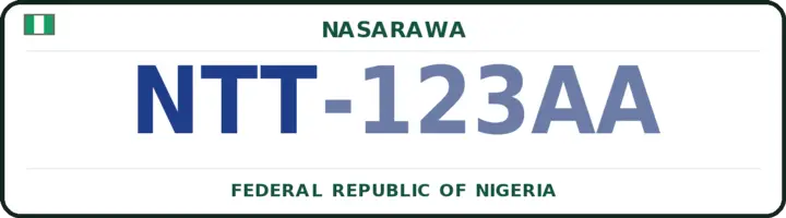 Nigerian number plate with the NTT code — Toto, Nasarawa
