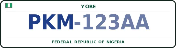 Nigerian number plate with the PKM code — Potiskum, Yobe