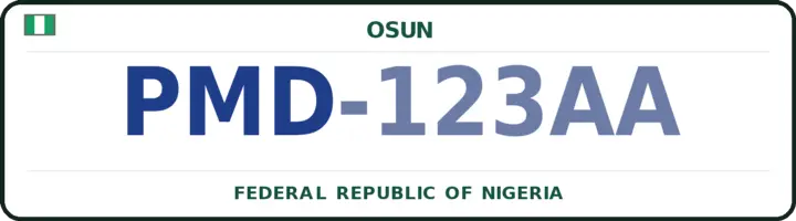 Nigerian number plate with the PMD code — Ife North, Osun