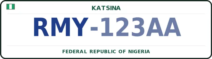 Nigerian number plate with the RMY code — Rimi, Katsina