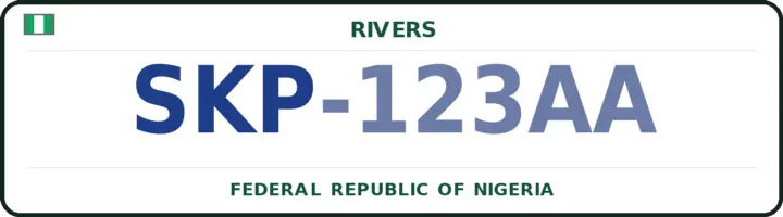 Nigerian number plate with the SKP code — Ikwerre, Rivers
