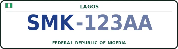 Nigerian number plate with the SMK code — Somolu, Lagos